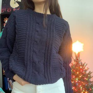 Navy blue chunky sweater